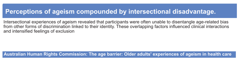 Australian Human Rights Commission - The age barrier: older adults’ experiences of ageism in health care