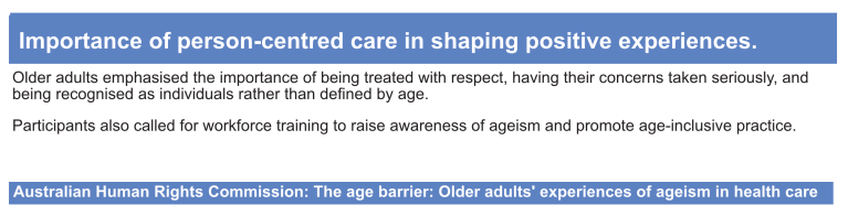 Australian Human Rights Commission - The age barrier: older adults’ experiences of ageism in health care